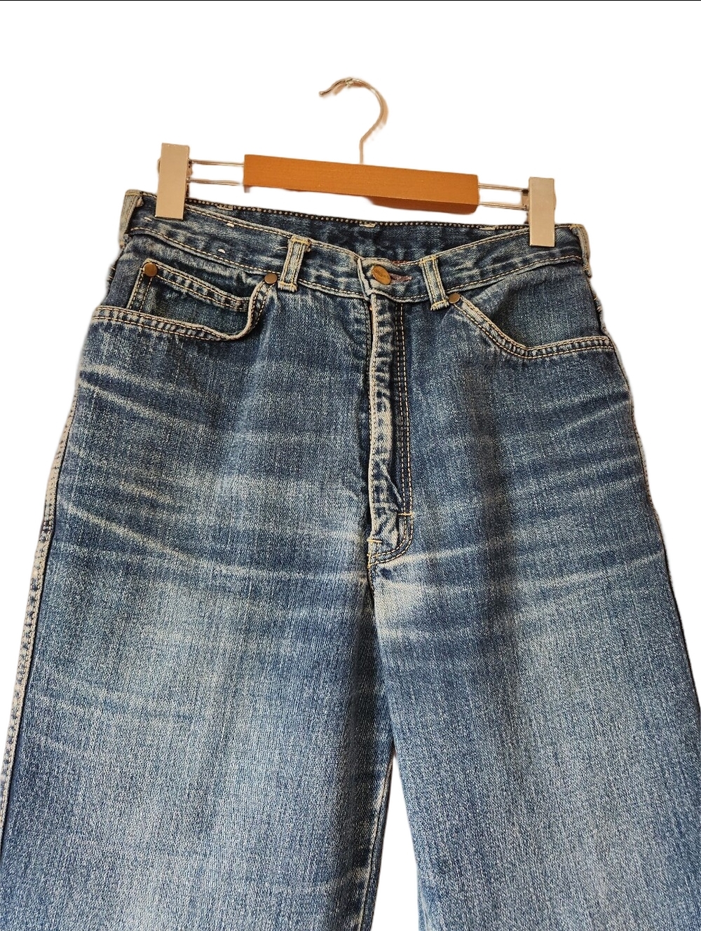 Vintage 70s Fancy Ass High Rise Western Wing Pocket Jeans Made in Canada Size 27 - Picture 2 of 11